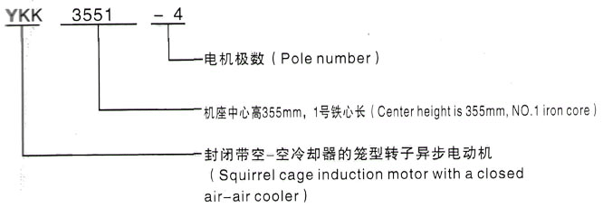 YKK系列(H355-1000)高压YR5001-4/630KW三相异步电机西安泰富西玛电机型号说明